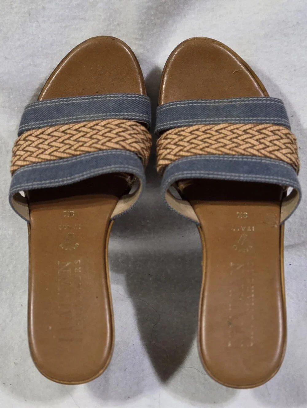 Italian Shoemakers Slide On Jean Wedges Size 8.5